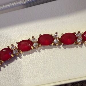 Elegant Red and Gold Bracelet